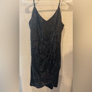 Lulus black sequins mini dress